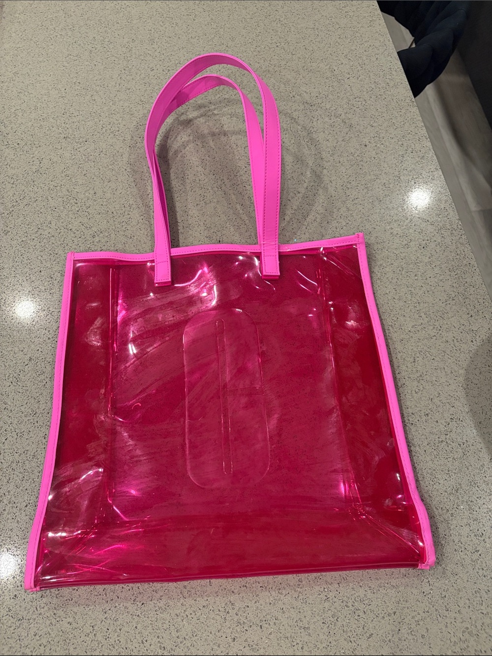 Clinique Pink Transparent Tote Bag - Clear PVC Fashion Tote